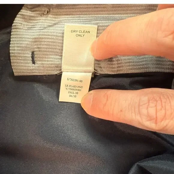 Banana Republic The Logan Fit Wool Blend Plaid Dress Pants Gray Size 6 - Picture 8 of 8